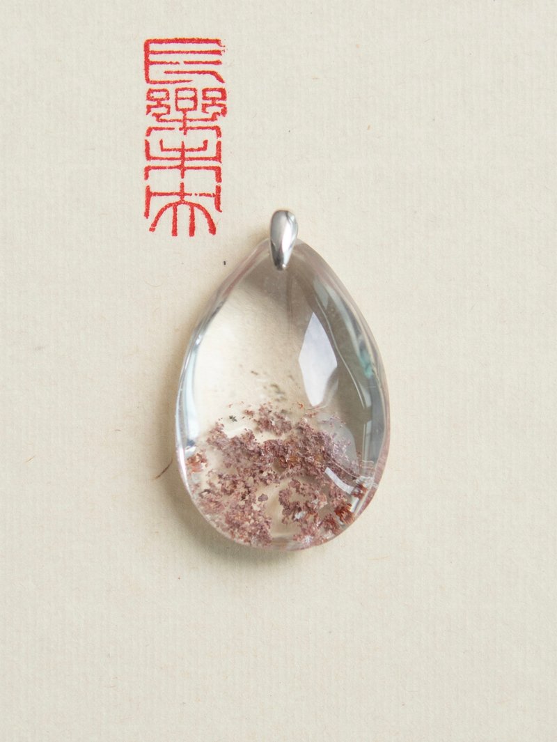 天然粉幽靈水晶 吊墜 - 吊飾/掛飾 - 水晶 