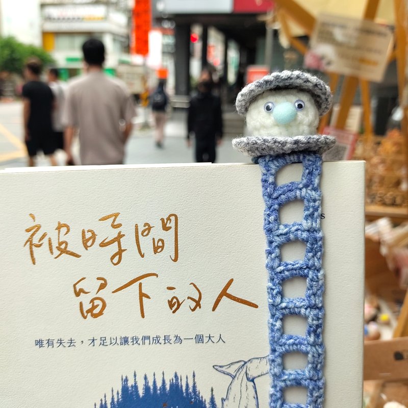 手作編織書籤 質感書帶 造型書籤 編織書帶 創意書籤 手帳必備 - 書衣/書套 - 棉．麻 藍色