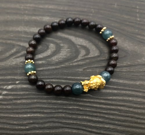令藏齋.Treasure Jade 緬甸A貨翡翠手串褐紅翡/危料藍水手串/簡約/生日/禮物