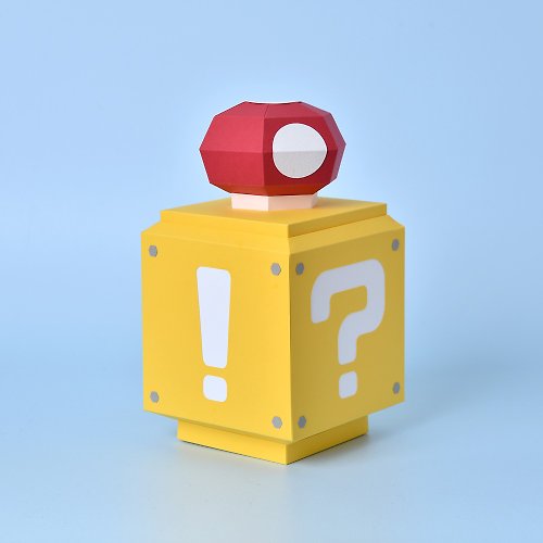 盒紙動物 BOX ANIMAL - 台灣原創紙模設計開發 3D紙模型-做到好成品-擺飾系列-蘑菇方塊-療癒 擺飾