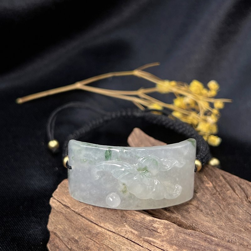 Ice Jade Fu Brand Braided Bracelet | Natural A Goods Jade | Gift