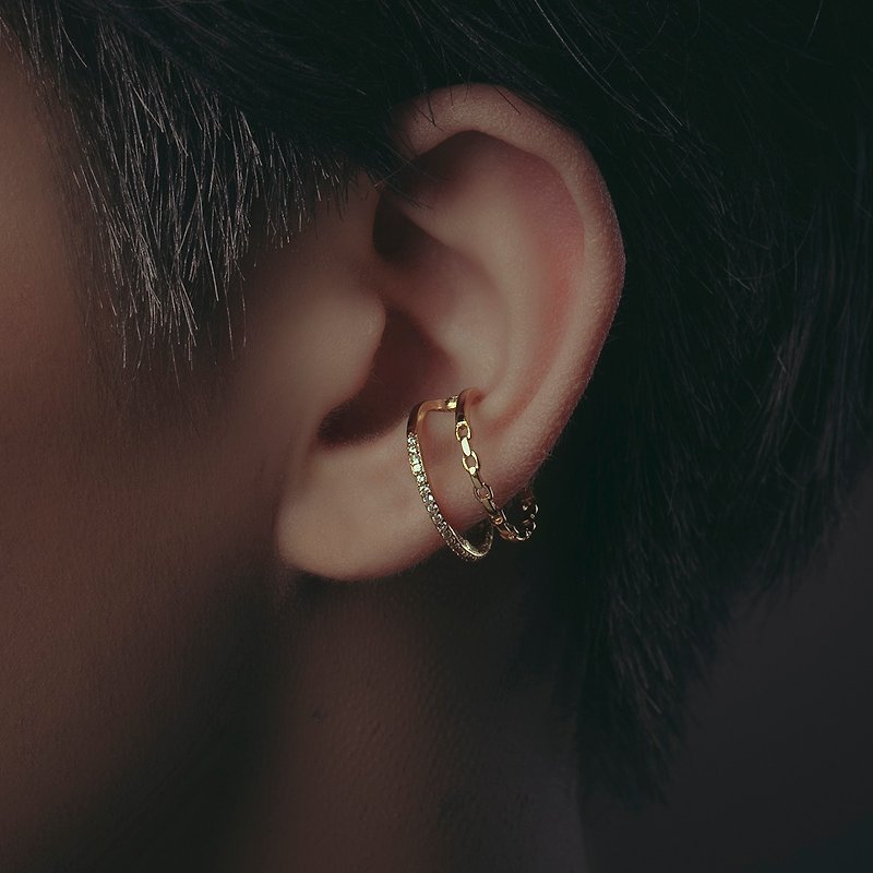 Alchemy | 煉金術系列 - 鏈結 * 耳骨夾 耳夾 耳夾 - 耳環/耳夾 - 銅/黃銅 金色