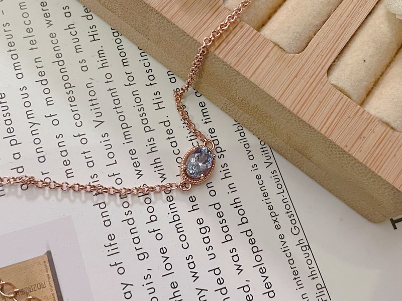 925銀鍍金 天然丹泉石 坦桑石 手鏈 I 送禮 - 手鍊/手環 - 寶石 藍色