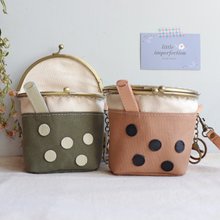 コインケース♪ショルダーLALAページ 手作り4層小銭入れ - ピンクとオレンジの花のマルチカラーモデル
