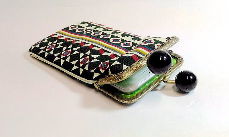【MY。手作】cell phone case / eyeglass case / kisslock frame case / Bohemian clutch - Toiletry Bags & Pouches - Other Materials Multicolor