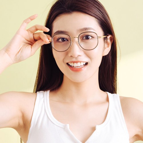 ALEGANT 時尚墨鏡│濾藍光眼鏡 鎢絲的燦霞光寓│質感品月金溫莎圈縷空造型圓框UV400濾藍光眼鏡