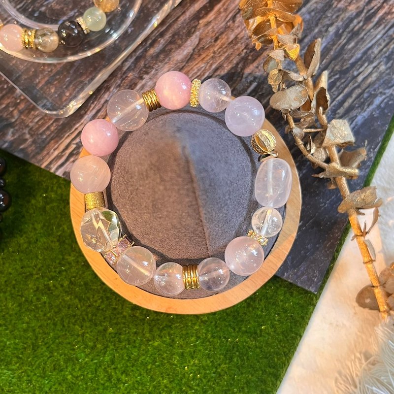 カスタムクリスタル天然石ブレスレット 心静生光エナジークリスタルブレスレット - ブレスレット - クリスタル 