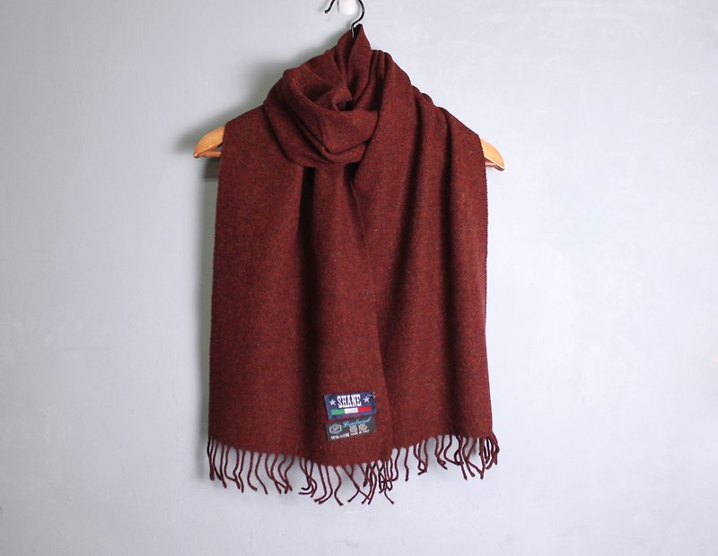 FOAK vintage Italian dark red pure wool scarf - Knit Scarves & Wraps - Wool 