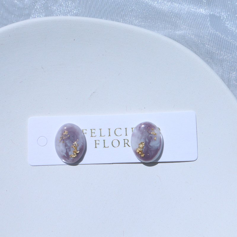 Felicidad/cloud/purple gauze/earrings - Earrings & Clip-ons - Precious Metals Purple