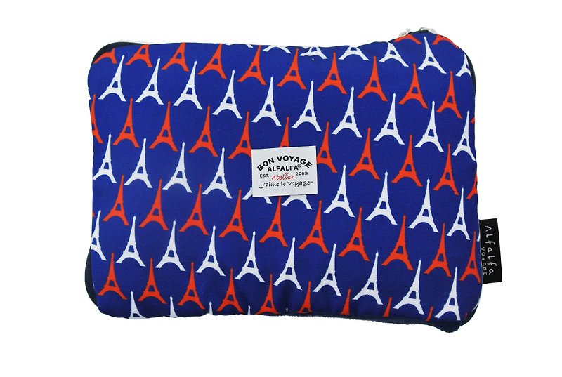 Paris Travel Foldable Ultra Light Blanket - ผ้าห่ม - เส้นใยสังเคราะห์ สีน้ำเงิน