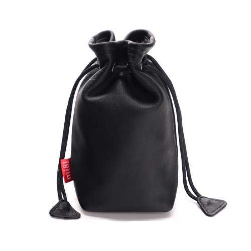 巾着　シープスキン 巾着袋【無地シープスキンカメラバッグ ブラック】収納袋 レンズバッグ