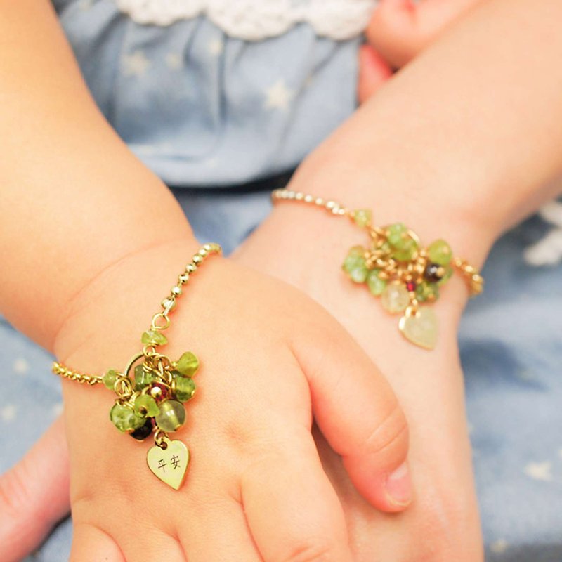[Parental bracelet double-chain group] _ Yongjie concentric _ sister chain. Parent-child chain custom marking - Bracelets - Gemstone 