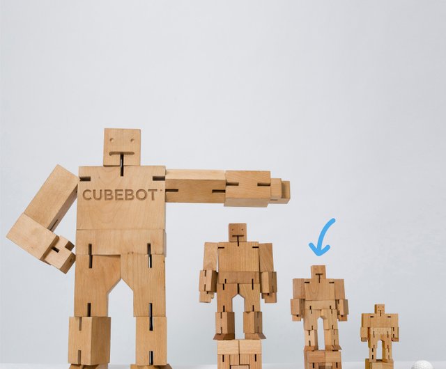キューブボット [クラシック スモール] 木製変形ブロック