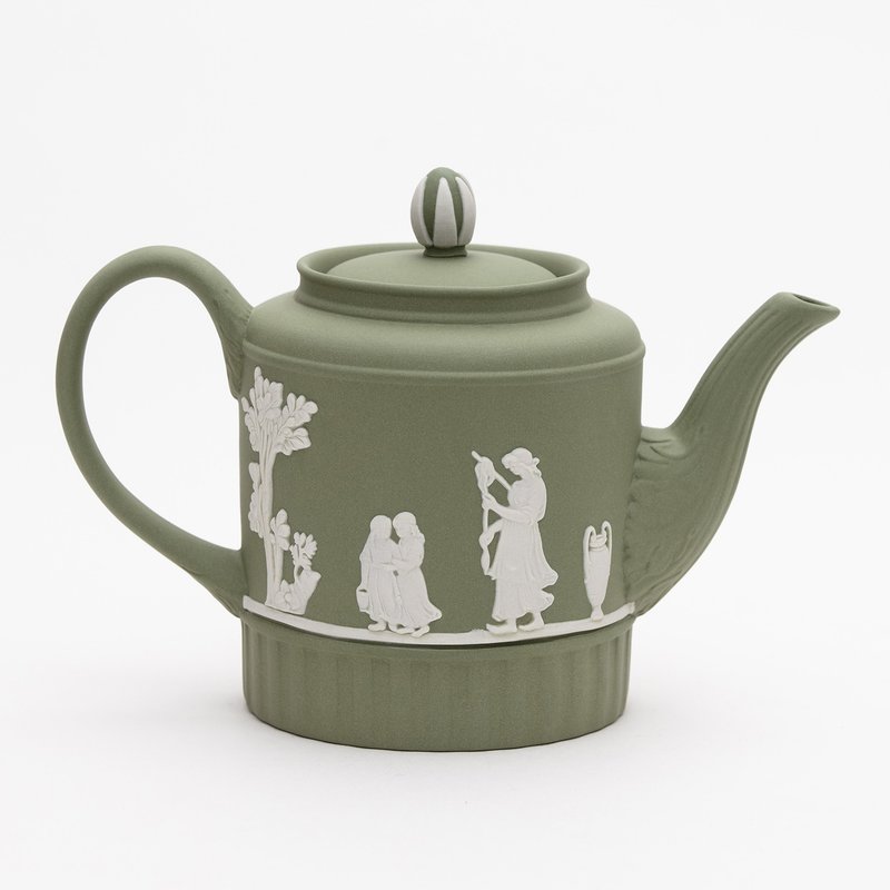 英國製wedgwood緑色碧玉浮雕陶瓷希臘神話收藏壼 咖啡壼 瓷壼 - 咖啡壺/手沖壺 - 瓷 