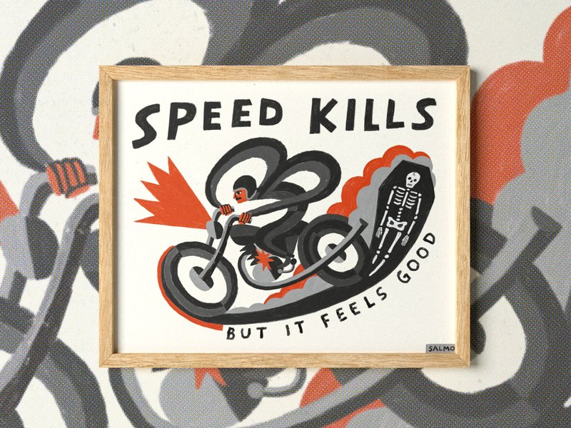 Speed Kills - 印刷畫/掛畫/海報 - 海報/掛畫/掛布 - 紙 紅色