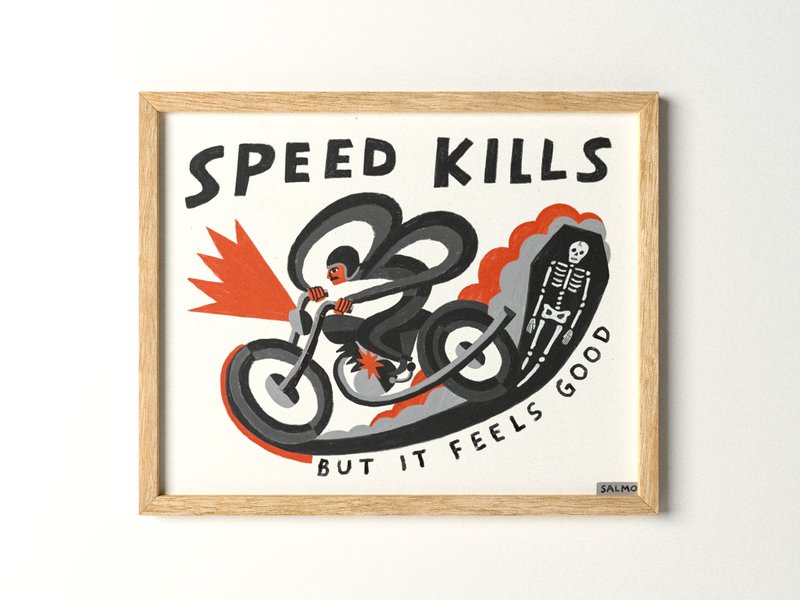 Speed Kills - 印刷畫/掛畫/海報 - 海報/掛畫/掛布 - 紙 紅色