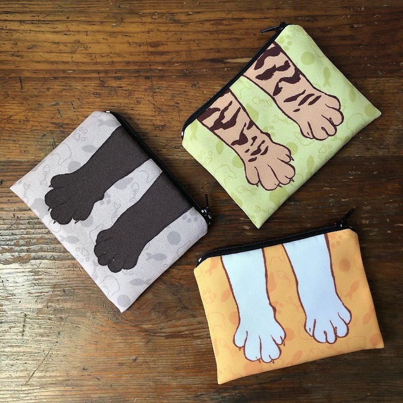 cat hand small storage bag - Toiletry Bags & Pouches - Cotton & Hemp Multicolor