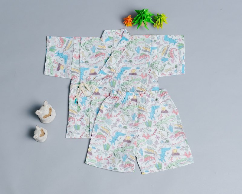 Jinhei Kimono-Animal 4-Yarn Pajamas Baby Covering Ass Jumpsuit Jumpsuit Catch Week Newborn BB Shirt - ชุดทั้งตัว - ผ้าฝ้าย/ผ้าลินิน 