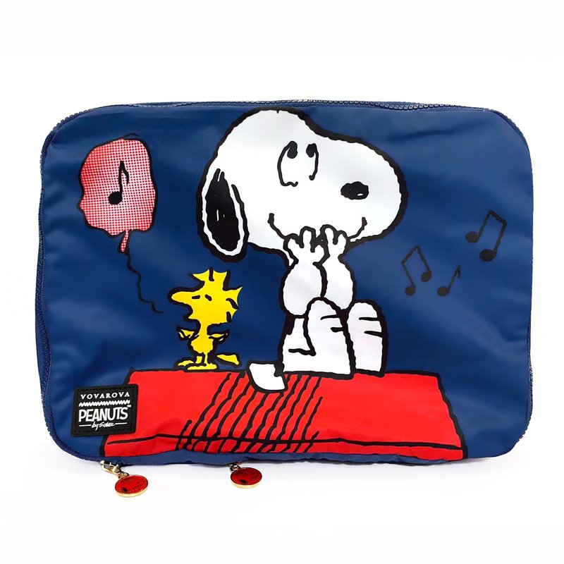 VOVAROVA x PEANUTS - SNOOPY 雙層壓縮旅行收納包 (大) - 化妝包/收納袋 - 聚酯纖維 黃色
