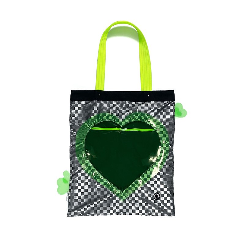 CINDERACHEL handmade large-capacity tote bag transparent PVC creative shoulder bag - Handbags & Totes - Other Materials Gray