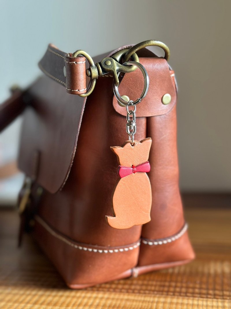 [Mini5] Cat key ring - Keychains - Genuine Leather 