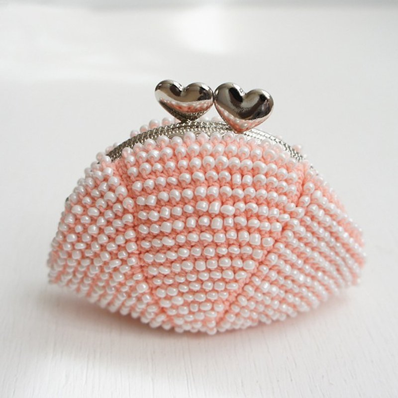 Ba-ba handmade beads crochet coinpurse No. 726 - Toiletry Bags & Pouches - Other Materials Pink
