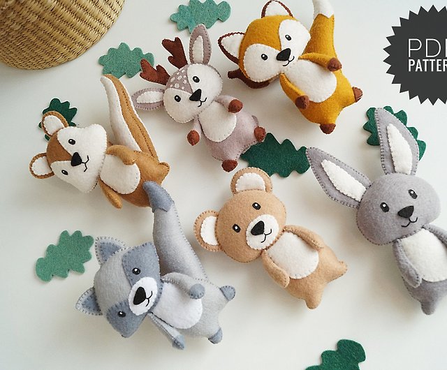 Woodland felt animals pattern PDF DIY, stuffed felt toys, forest animals  sewing - Shop HelisBabyShop Knitting, Embroidery, Felted Wool & Sewing -  Pinkoi