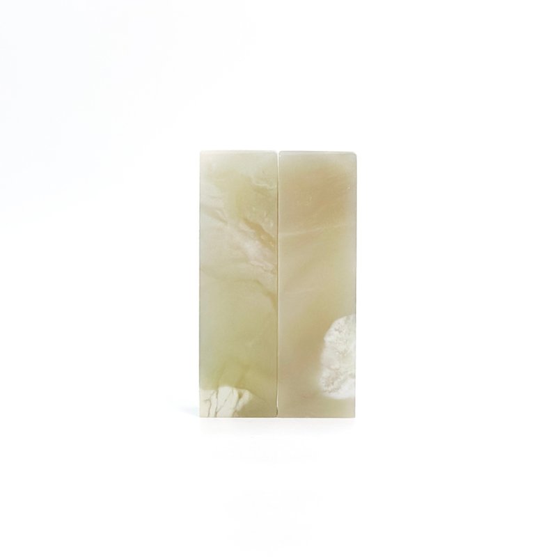 愛你一萬年 / 寶泥齋客製結婚/情人對章 - 精品老撾石短款 - 印章/印台 - 石頭 黃色