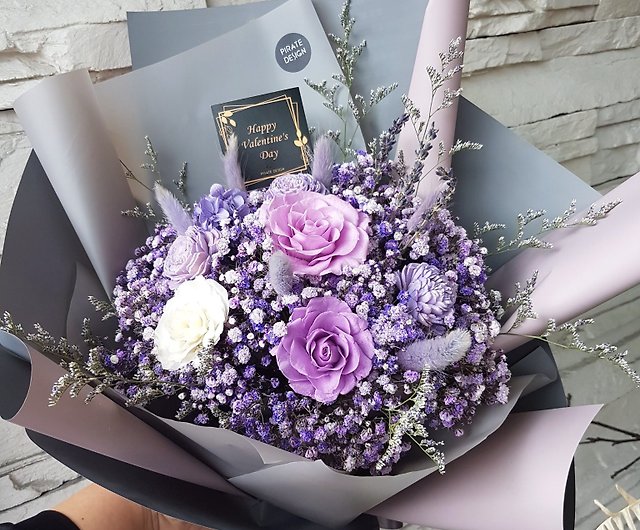 Haizang Design│Romantic Starry Blue. Dry flower bouquet/bridal  bouquet/customized - Shop piratedesign Dried Flowers & Bouquets - Pinkoi