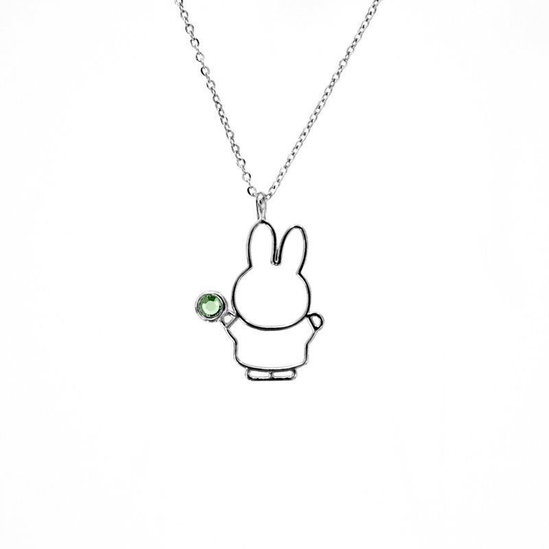 【Pinkoi x miffy】Miffy 橄欖石水晶項鍊 | 八月誕生石 - 項鍊 - 水晶 綠色