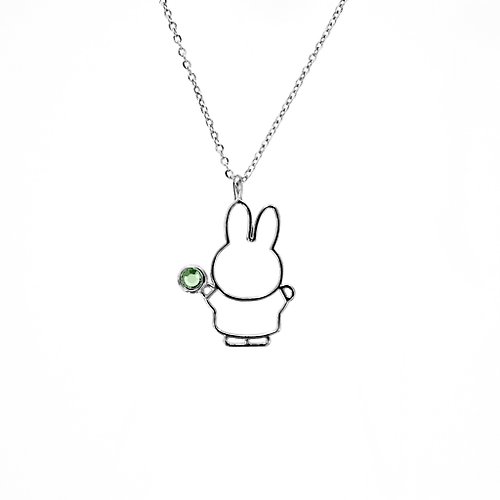 Mille-Feuille Fashion 【Pinkoi x miffy】Miffy 橄欖石水晶項鍊 | 八月誕生石