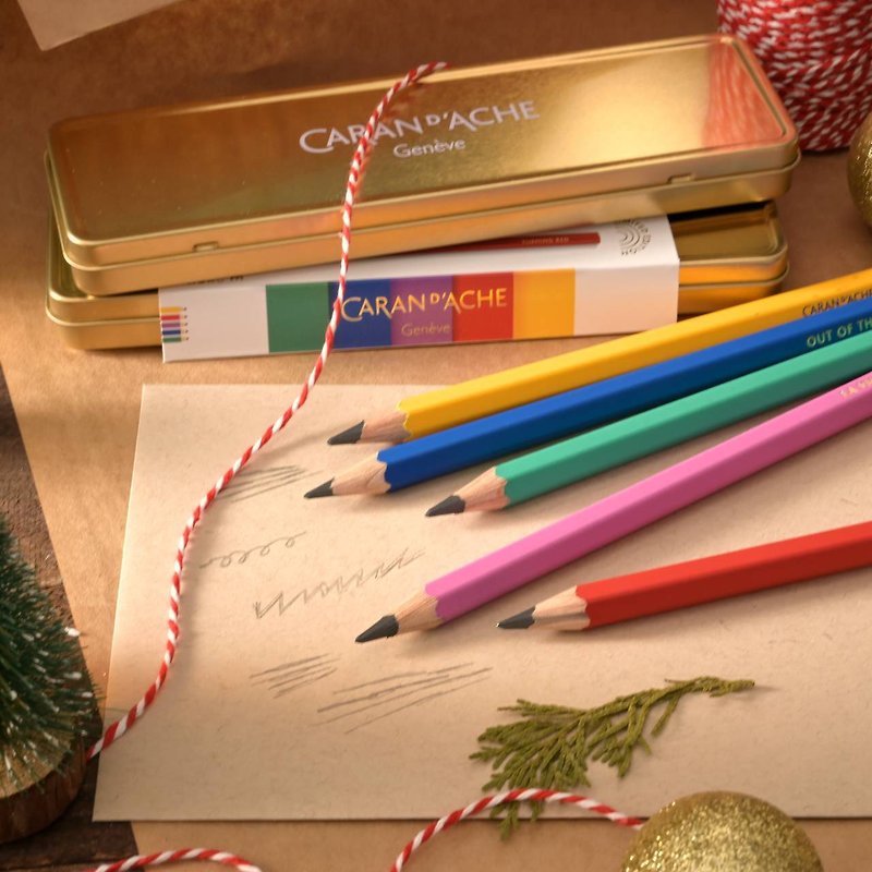 Swiss Caran d'ache Water-based 2022 Color Treasure MAXI Pencil 5 sticks - วาดภาพ/ศิลปะการเขียน - วัสดุอื่นๆ สีทอง