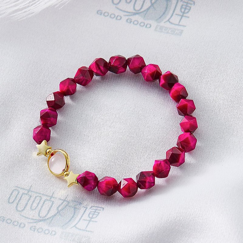 Efficacious Love Luck Natural Tiger's Eye Stone Bracelet -(Consecrated) - Bracelets - Crystal Red