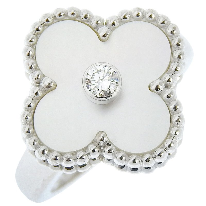 【日本直送】ヴァンクリーフ&アーペル Van Cleef & Arpels ヴィンテージアルハンブラ 6号 指輪 K18WG クローバー レディース【中古】 - 戒指 - 貴金屬 銀色