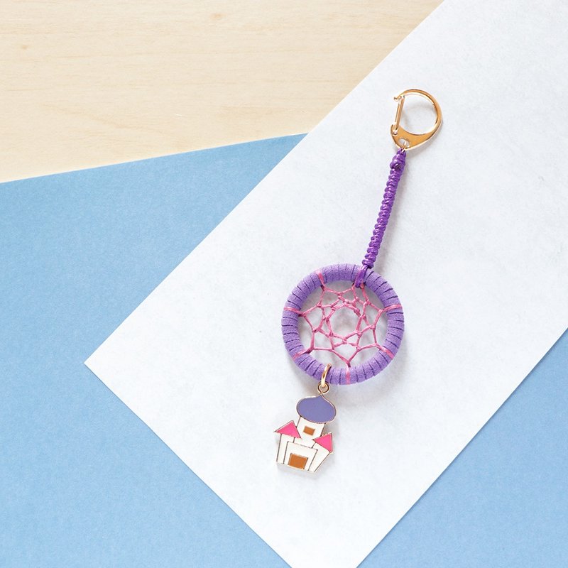 Fairy Tale‧Story丨Gift ハンドメイド織りドリームキャッチャーチャームバッグチャーム-ファンタジーパープル - チャーム - その他の素材 ブルー