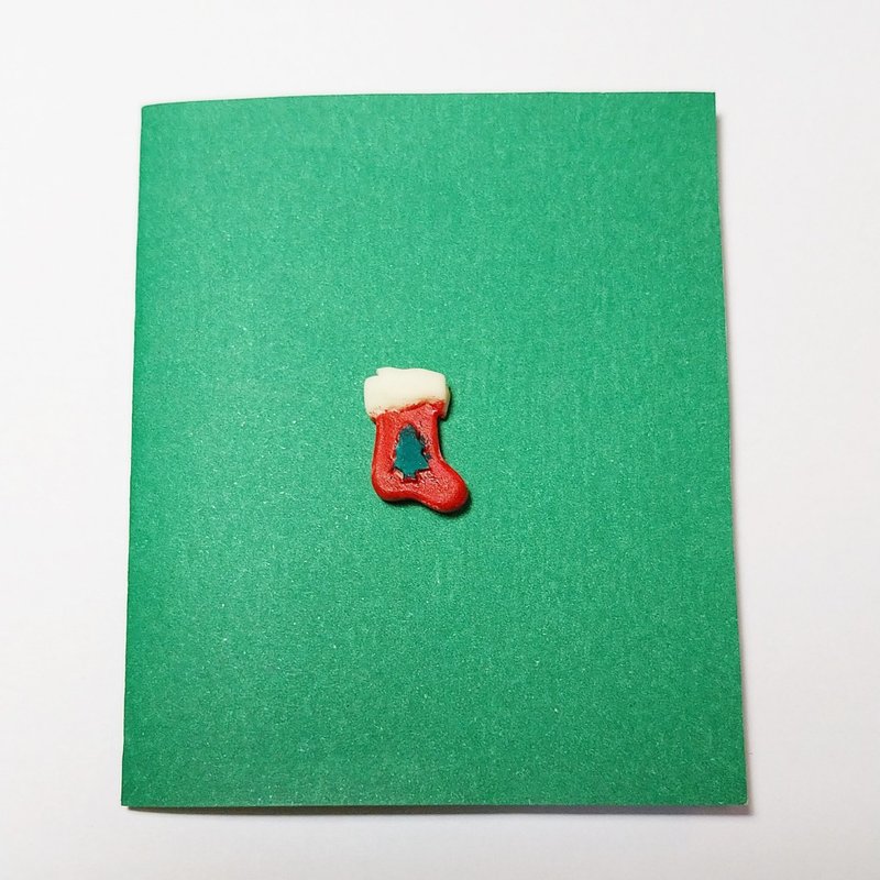 Christmas Green Paper Card Handmade Air Dry Clay pack of 10 - Cards & Postcards - Clay Green