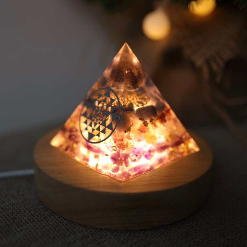 [Christmas Gift] Crystal Ball - Light and translucent Orgonite Pyramid Night Light - Citrine Orgonite Floating - โคมไฟ - คริสตัล หลากหลายสี