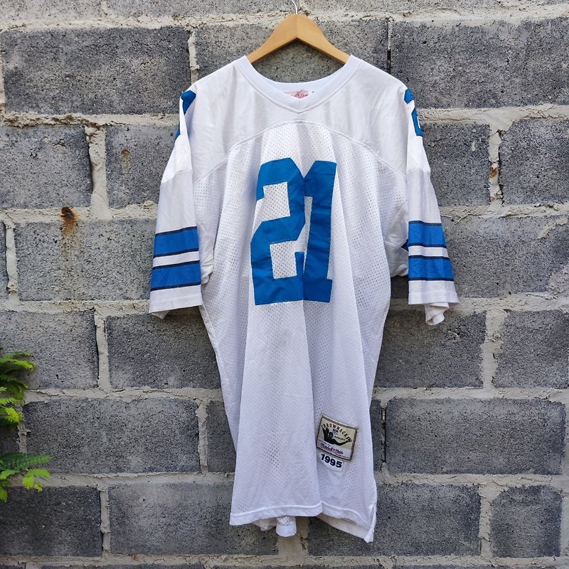 Vintage 1995 Dallas Cowboys Deion Sanders Football Jersey S - Men's T-Shirts & Tops - Nylon White
