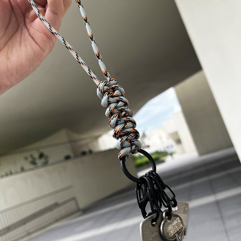 Key ring lanyard key chain multi-buckle paracord key ring lanyard quick release key ring - Keychains - Nylon Gray