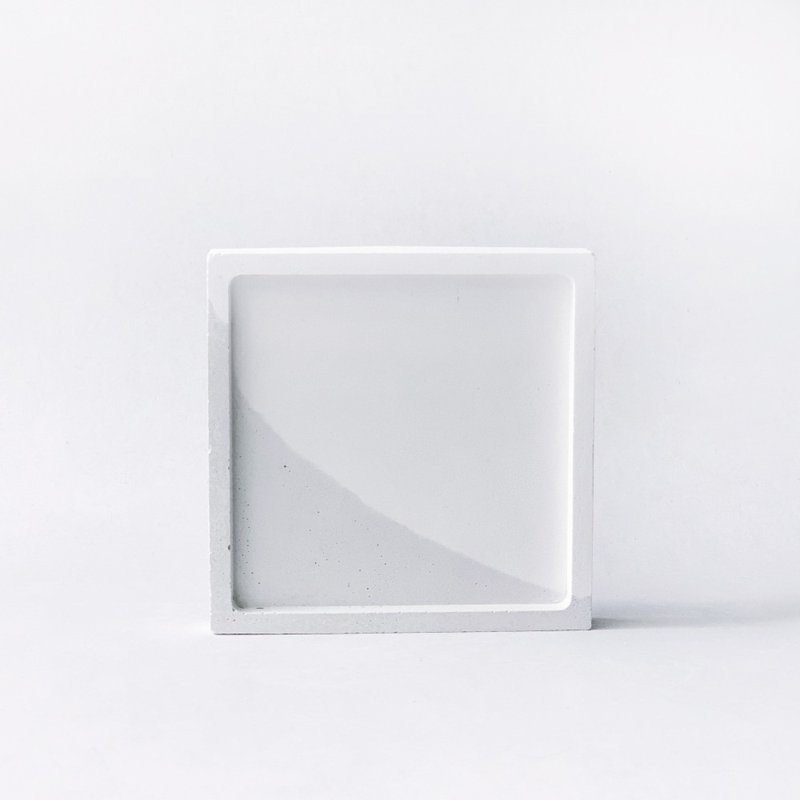 (現貨) 白灰漸層系列 | 方形雙色水泥底盤 水泥飾品盤 - 擺飾/家飾品 - 水泥 灰色
