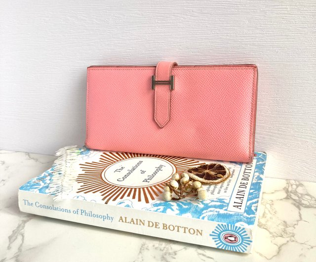 美品❣️HERMES エルメス べアンスフレ エプソン ピンク 長財布　H97 美品☆ エルメス ベアンスフレ エプソン 長財布 ピンク X刻印