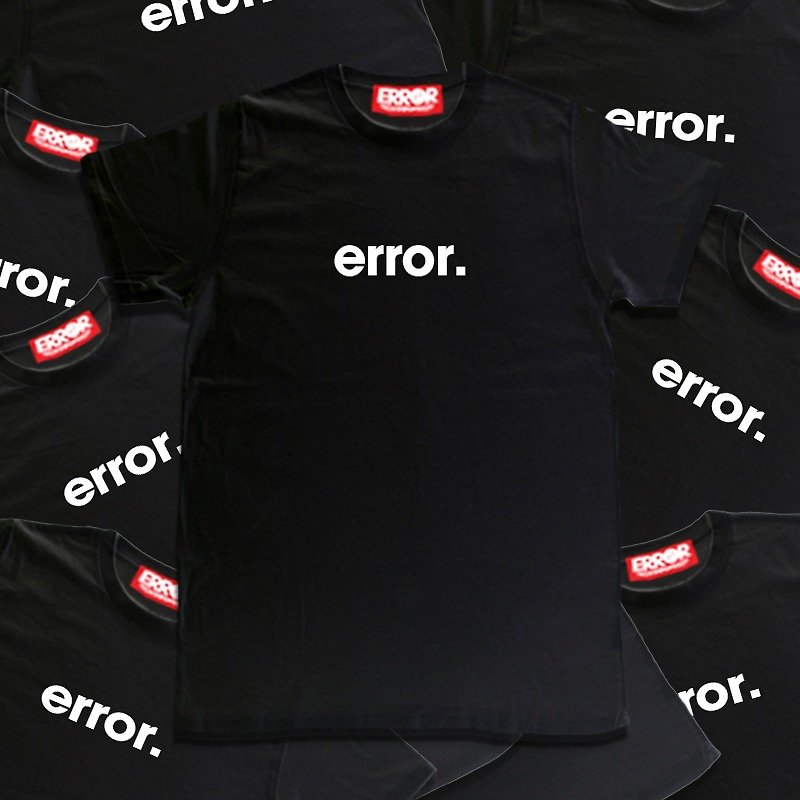 Basic Error Tee ( Black ) - T 恤 - 棉．麻 黑色