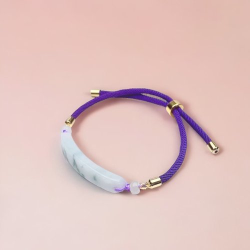瓔珞珠寶盒 E.L.Jewelry Box 【願‧無事】冰種飄綠花翡翠無事牌編織手鍊 | 天然緬甸玉翡翠A貨