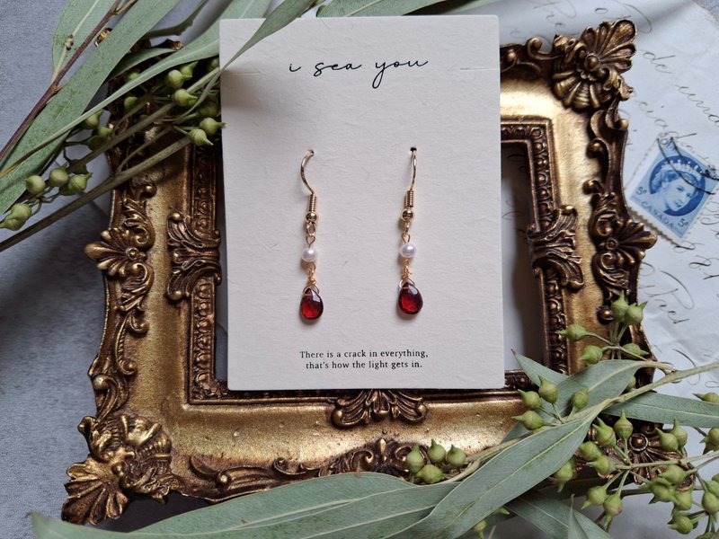 i sea you－自信－天然淡水珍珠、印度紅石榴石 - 手鍊/手環 - 半寶石 