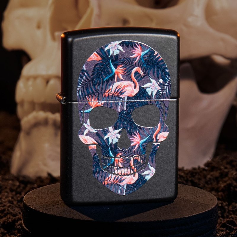 [ZIPPO Official Flagship Store] Flamingo Skull Windproof Lighter 49771 - อื่นๆ - ทองแดงทองเหลือง หลากหลายสี