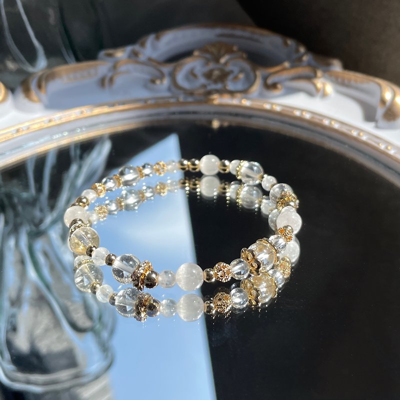 /白LU/Guard love and avoid evil white crystal kunzite moonstone crystal bracelet design bracelet - Bracelets - Crystal White