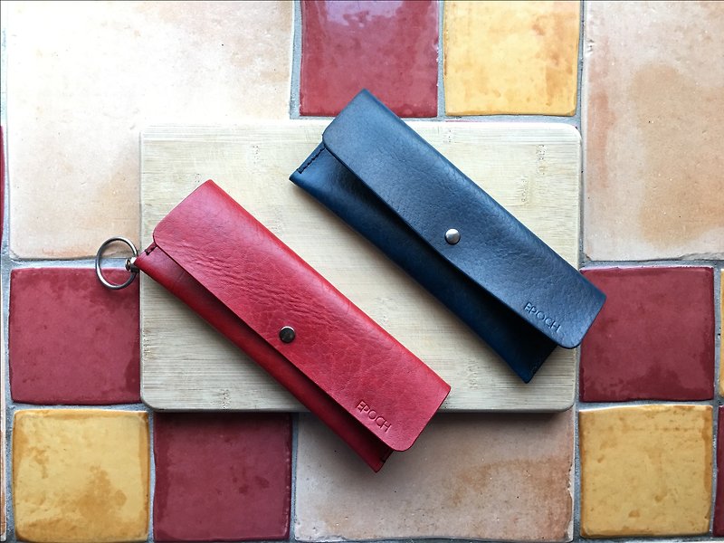 - Stationery Day - Classic hand dyed vegetable tanned leather pencil case - Pencil Cases - Genuine Leather Multicolor