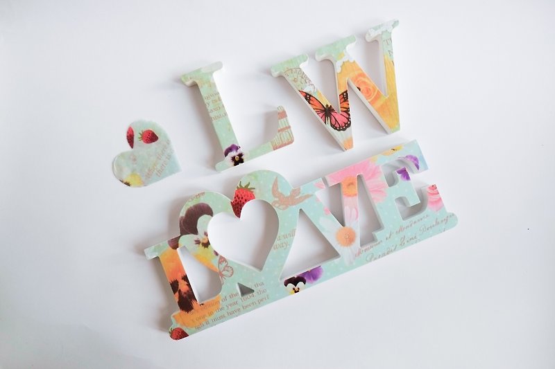 Tailor-made - Wedding wooden letter décor (LOVE) - Items for Display - Wood Multicolor