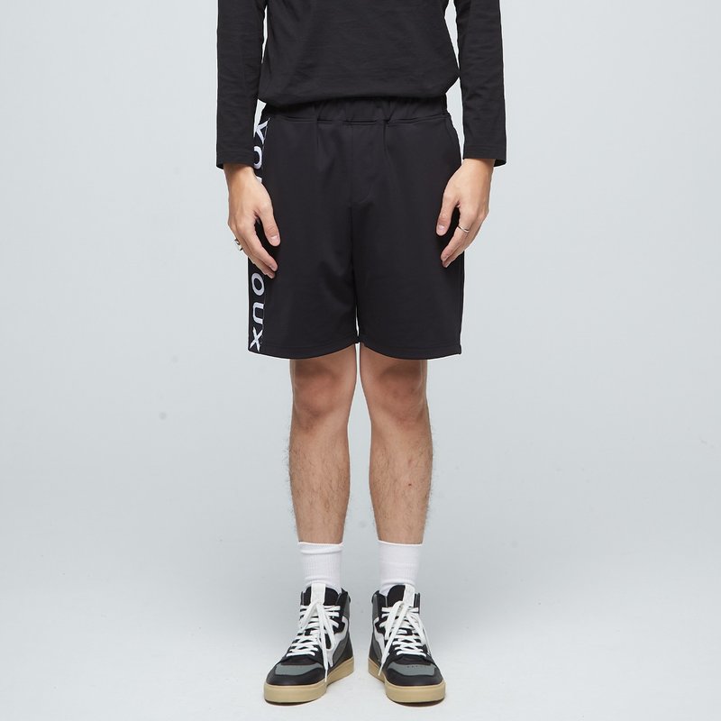 Antibacterial High Elastic Webbing Shorts (Men) - Anthracite Black - กางเกงขาสั้น - เส้นใยสังเคราะห์ สีดำ