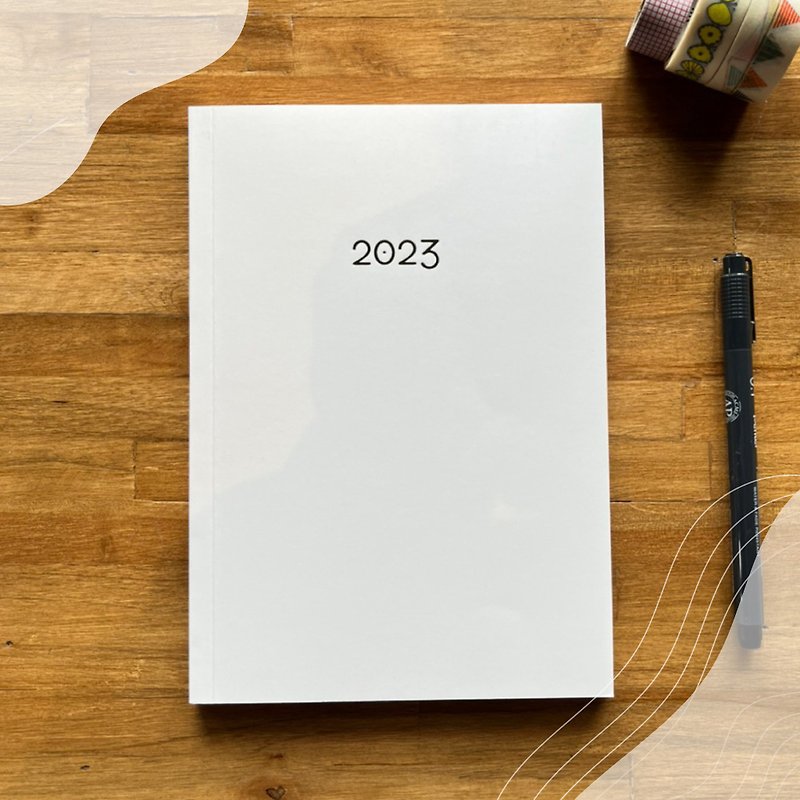 2023極簡白膠裝手帳A5 - 筆記簿/手帳 - 紙 